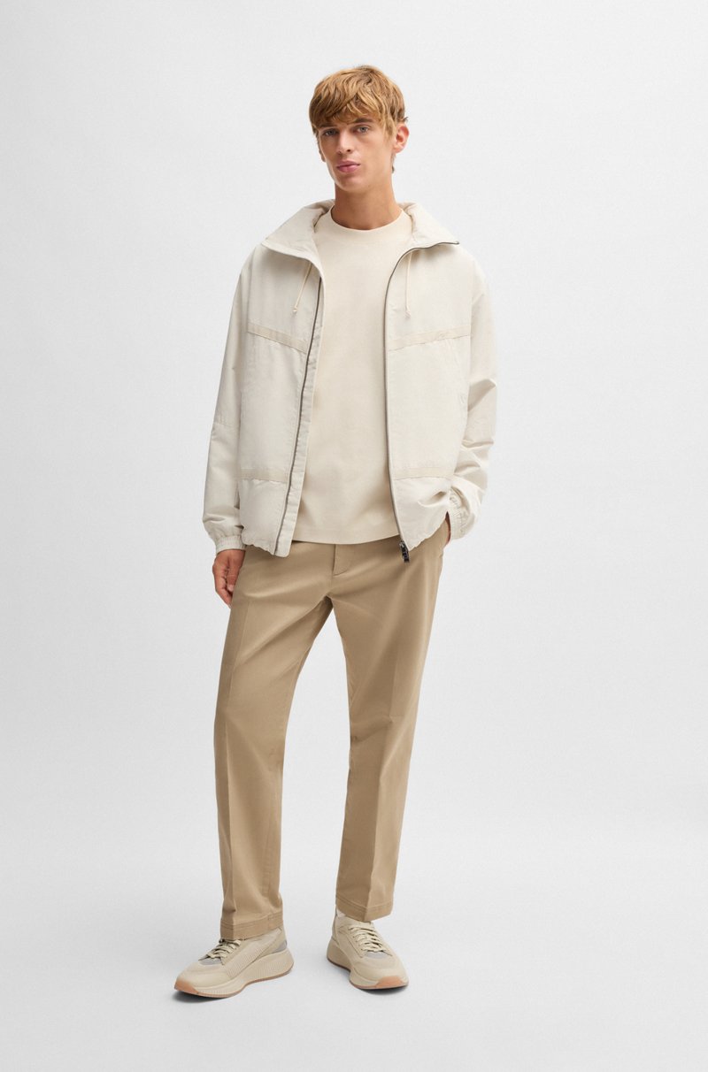 Hugo Boss Pantalones straight fit en dobby de algodón elástico Oferta especial