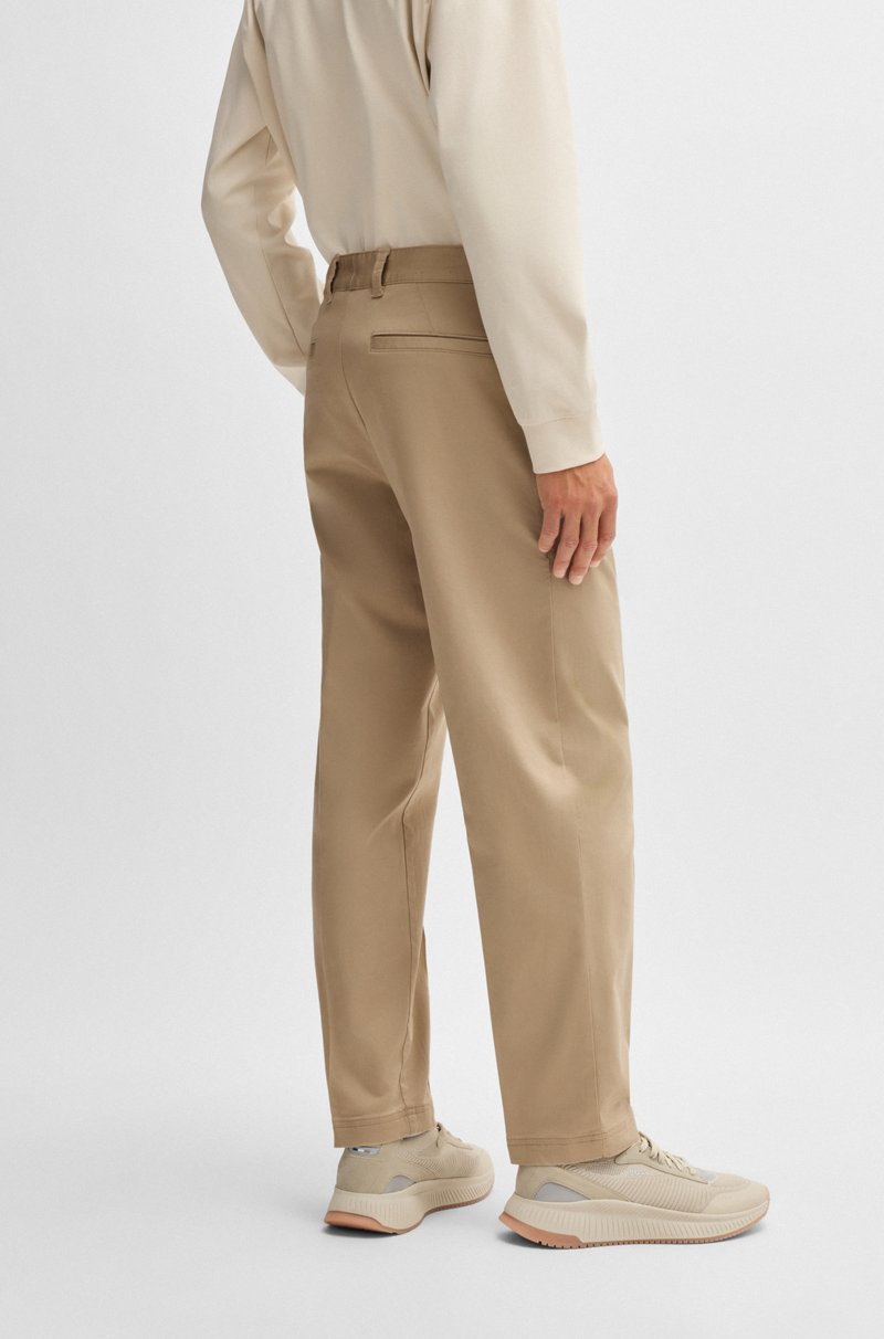 Hugo Boss Pantalones straight fit en dobby de algodón elástico Oferta especial