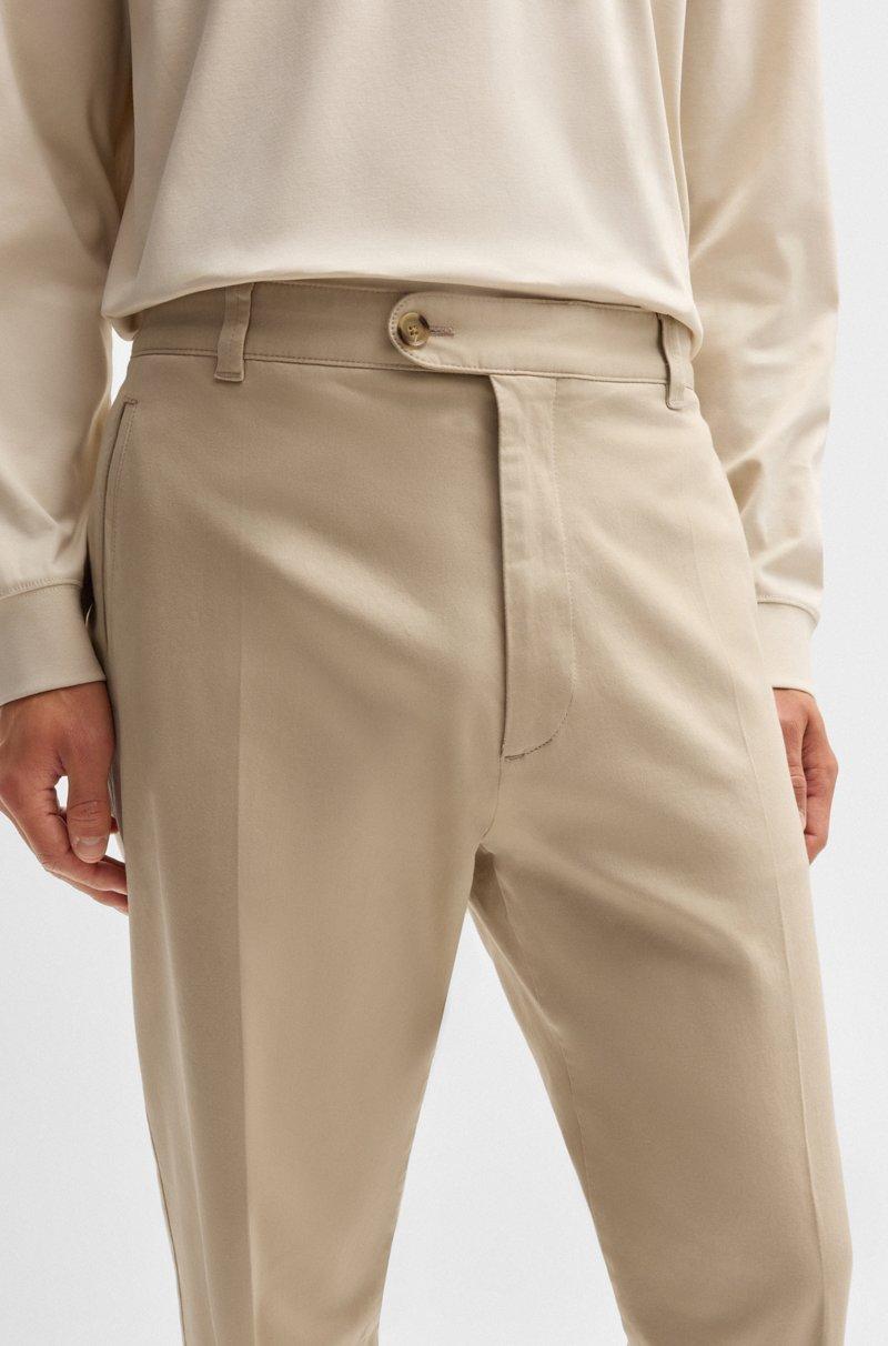 Hugo Boss Pantalones straight fit en dobby de algodón elástico Oferta especial