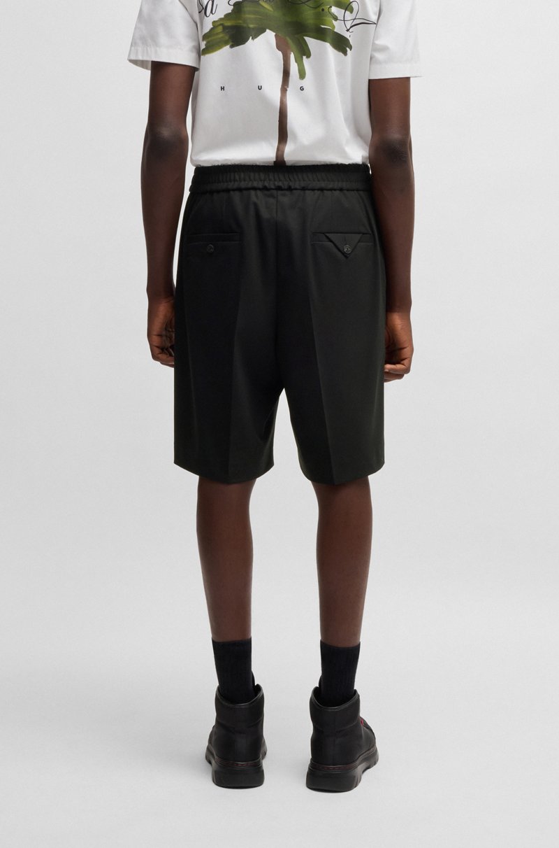 Hugo Boss Shorts de corte moderno en mezcla de lana elástica Últimos 2 días