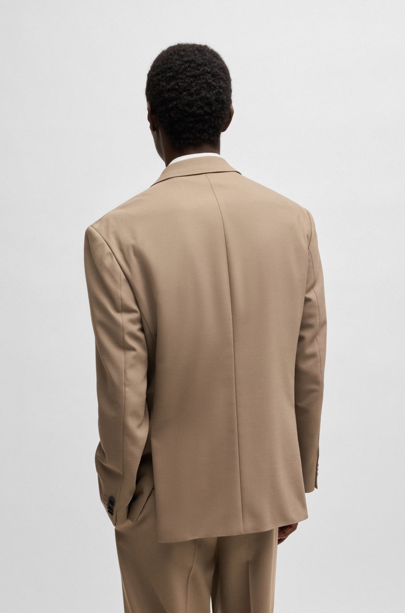 Hugo Boss Chaqueta de fit moderno en sarga elástica con forro integral Último día