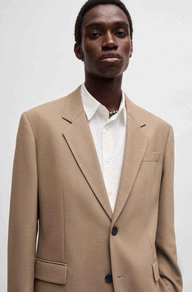 Hugo Boss Chaqueta de fit moderno en sarga elástica con forro integral Último día