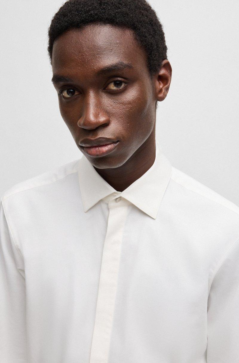 Hugo Boss Camisa modern fit de raso de algodón elástico Promoción por tiempo limitado