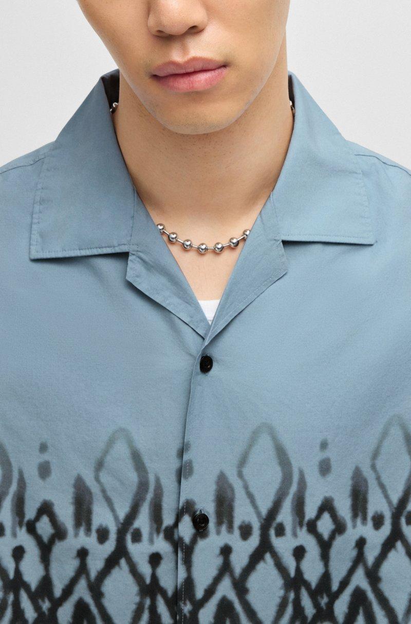 Hugo Boss Camisa oversize fit de algodón con estampado pintado a mano Solo hoy