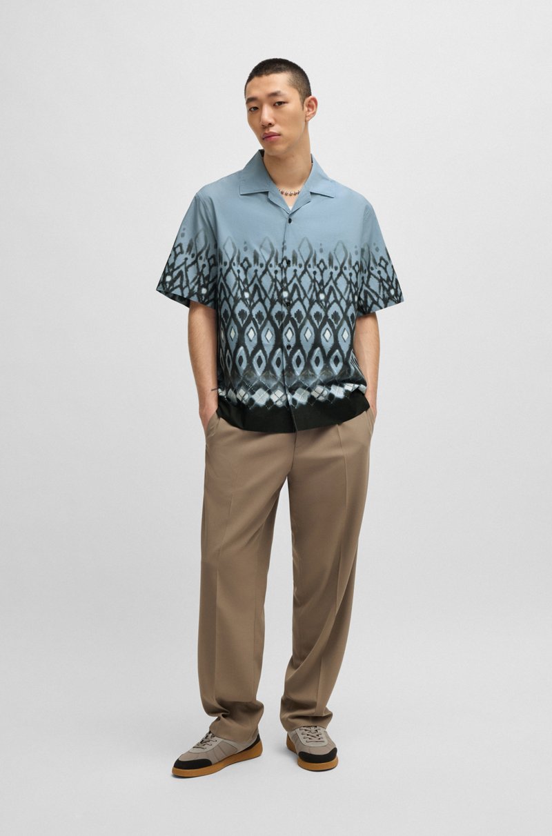 Hugo Boss Camisa oversize fit de algodón con estampado pintado a mano Solo hoy