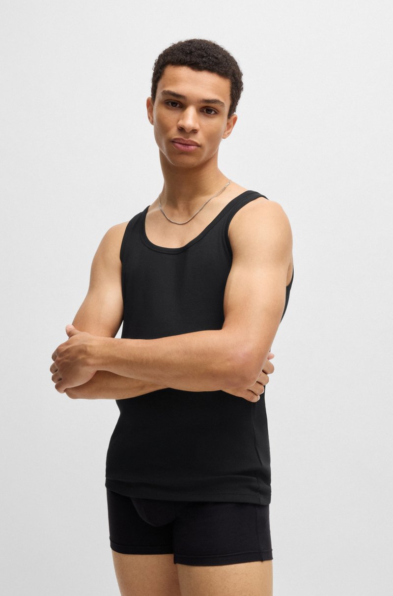 Hugo Boss Paquete de dos camisetas de tirantes de algodón elástico con logo Solo queda un día