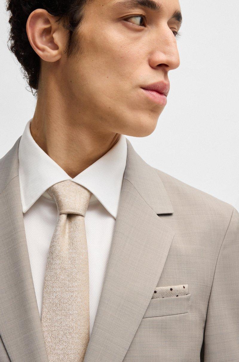 Hugo Boss Traje slim fit de lana virgen con microestampado Grandes descuentos