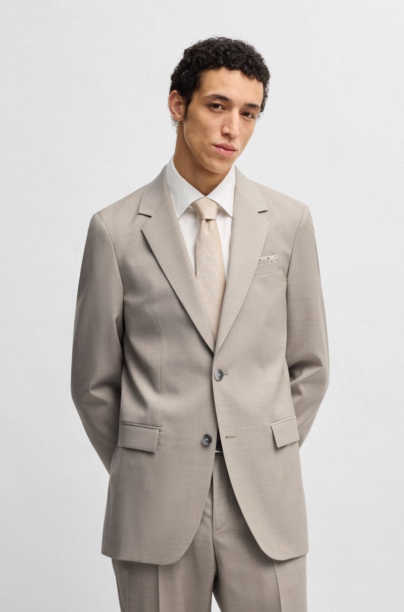 Hugo Boss Traje slim fit de lana virgen con microestampado Grandes descuentos