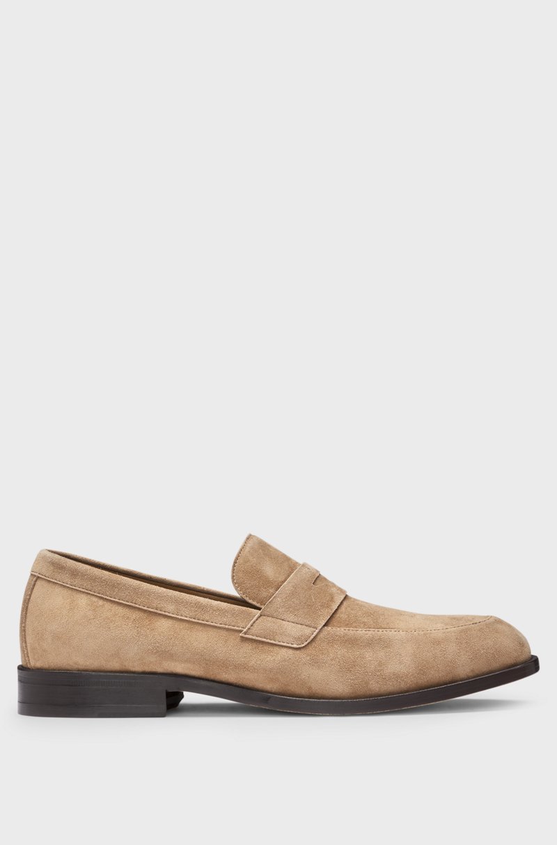 Hugo Boss Mocasines de ante con ribete de antifaz Liquidación