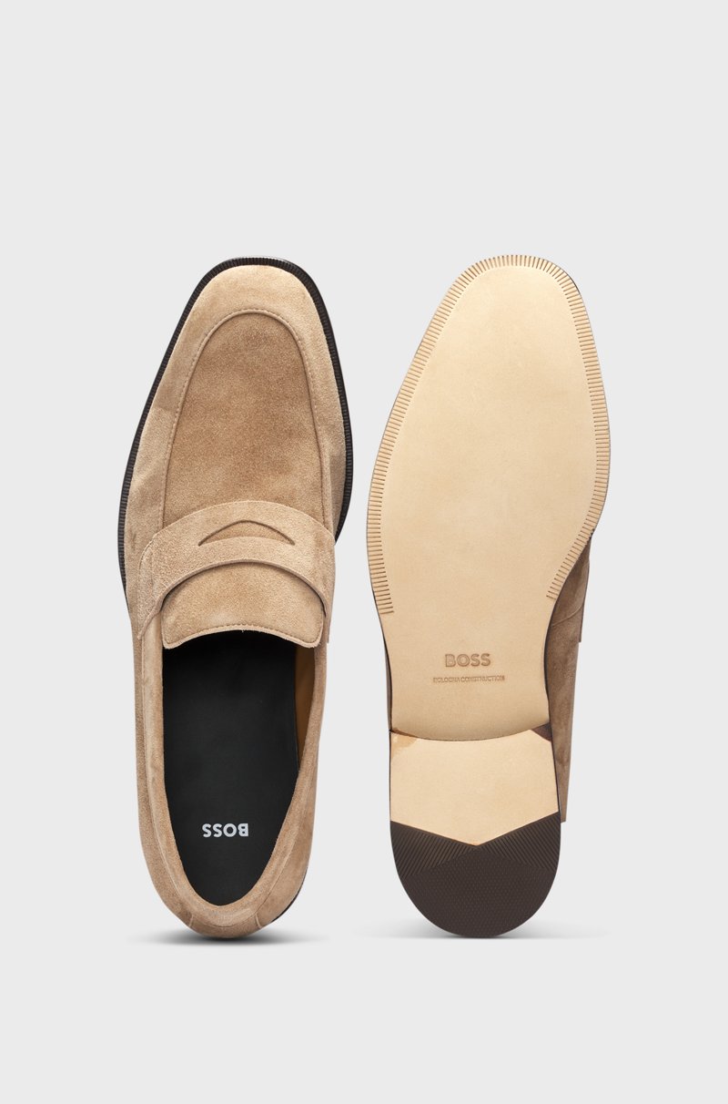 Hugo Boss Mocasines de ante con ribete de antifaz Liquidación