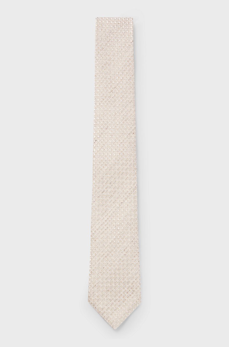 Hugo Boss Corbata estampada en seda y lino Envío internacional gratuito