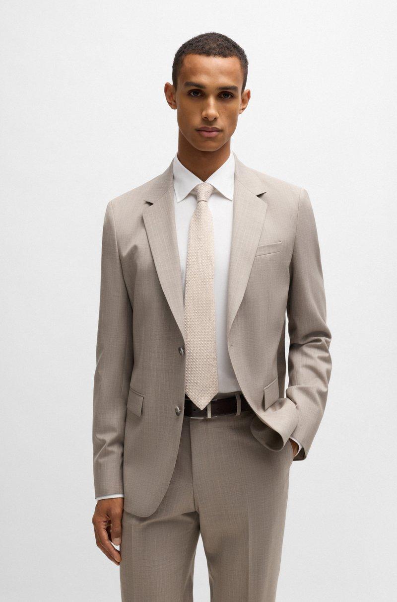 Hugo Boss Corbata estampada en seda y lino Envío internacional gratuito