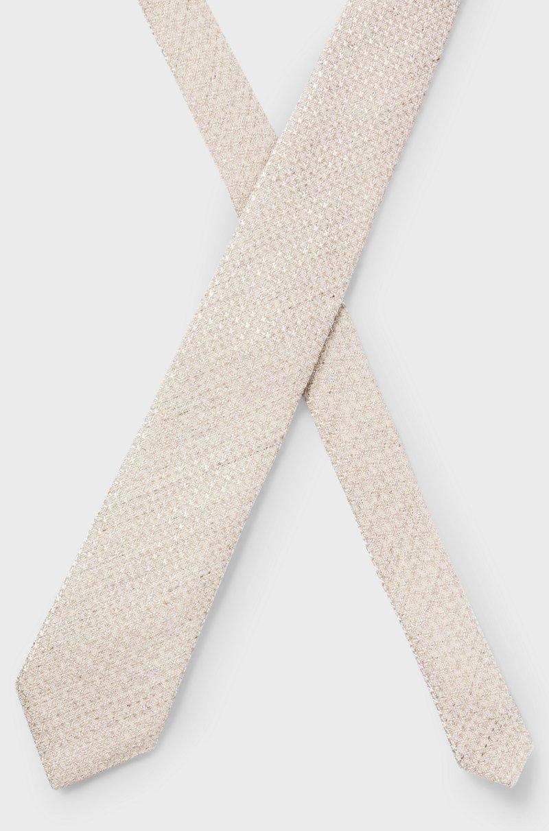 Hugo Boss Corbata estampada en seda y lino Envío internacional gratuito
