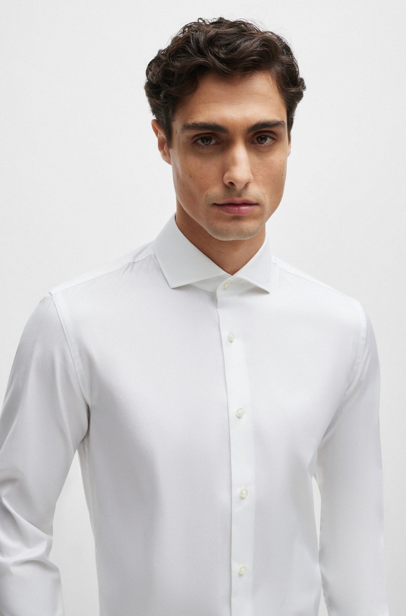 Hugo Boss Camisa slim fit de algodón elástico con puños dobles Limitado a 3 días