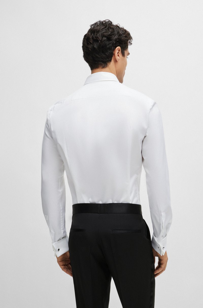 Hugo Boss Camisa slim fit de algodón elástico con puños dobles Limitado a 3 días