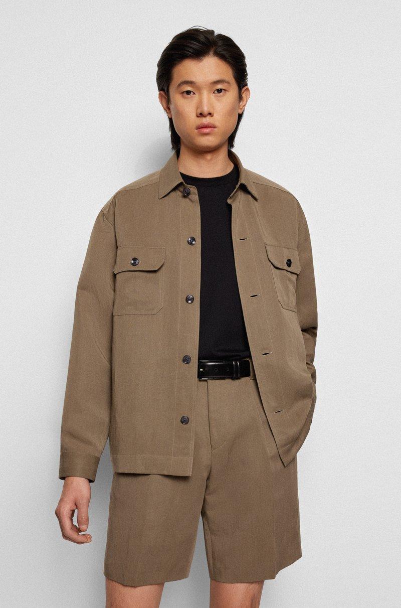 Hugo Boss Cinturón de piel de curtido vegetal con herrajes de metal pesado Precios de Black Friday