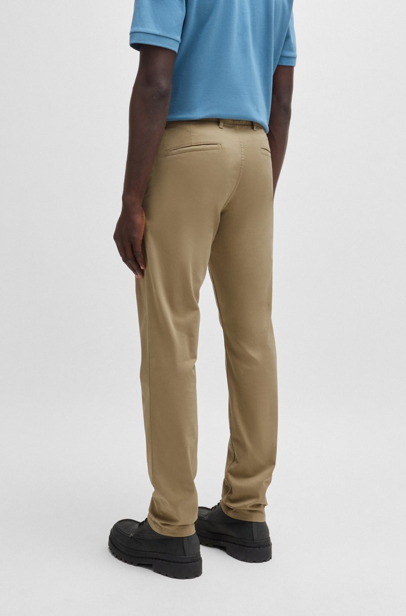 Hugo Boss Chinos slim fit de raso de algodón elástico Libre de impuestos