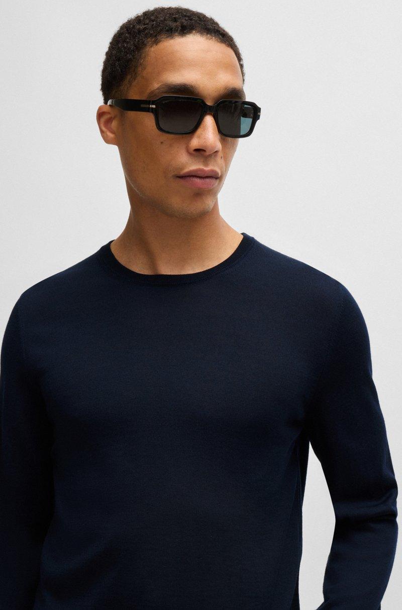 Hugo Boss Jersey slim fit de cuello redondo en lana merina Descuentos del mes