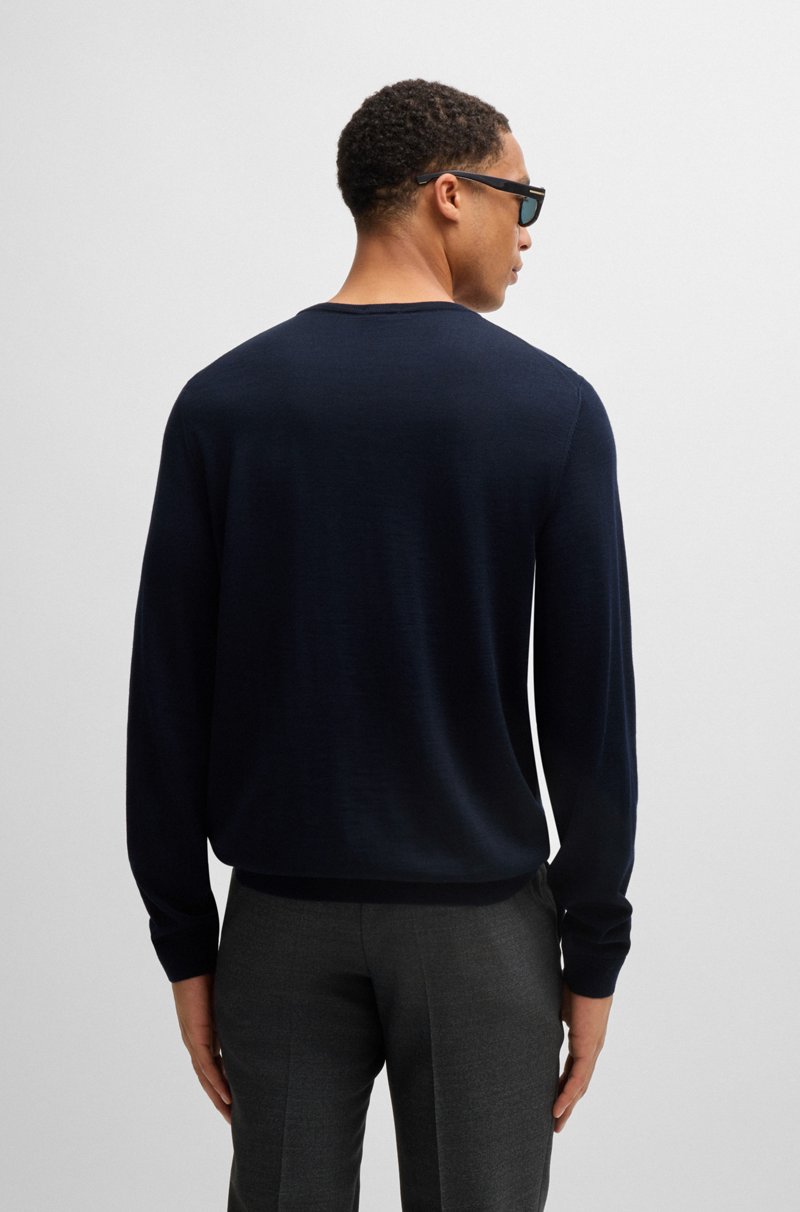 Hugo Boss Jersey slim fit de cuello redondo en lana merina Descuentos del mes