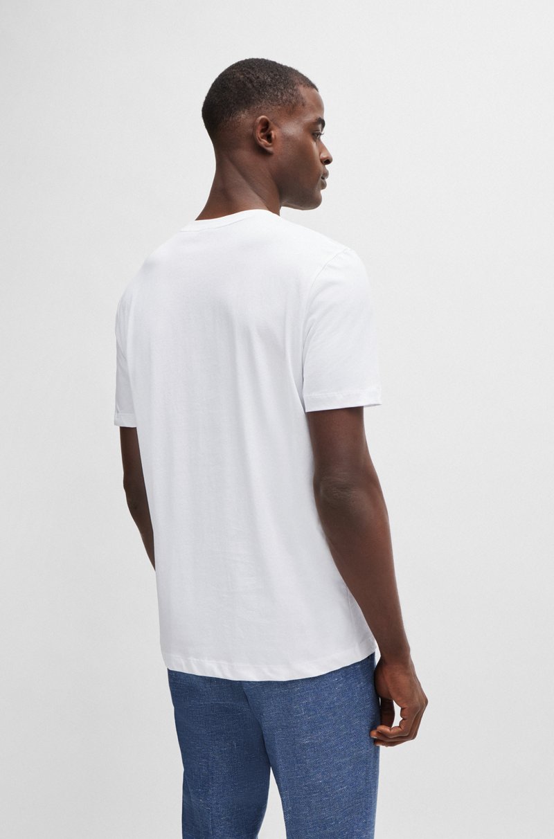 Hugo Boss Camiseta regular fit de punto de algodón con cuello acanalado Oferta exclusiva
