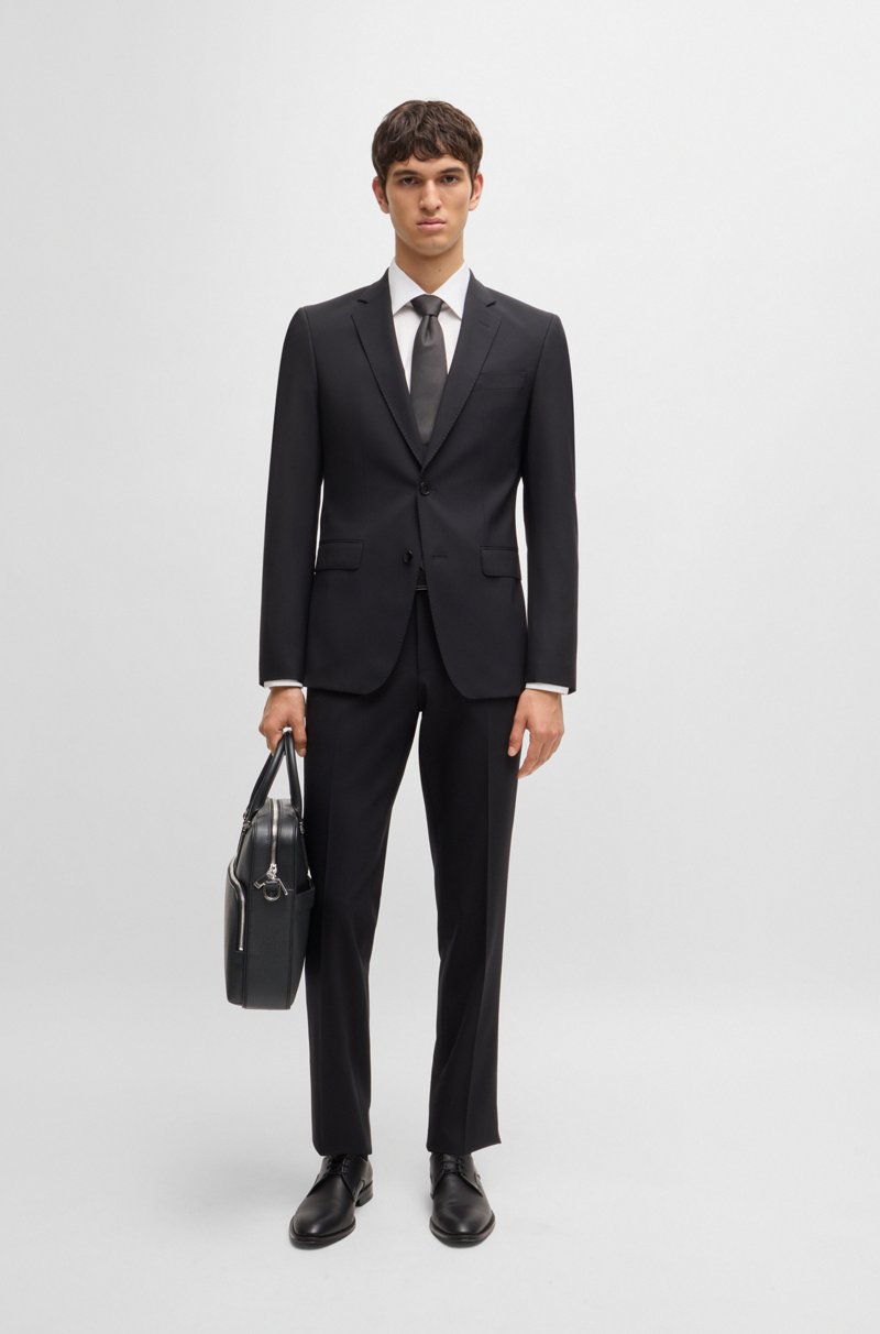 Hugo Boss Portadocumentos de piel italiana con logo grabado Última moda