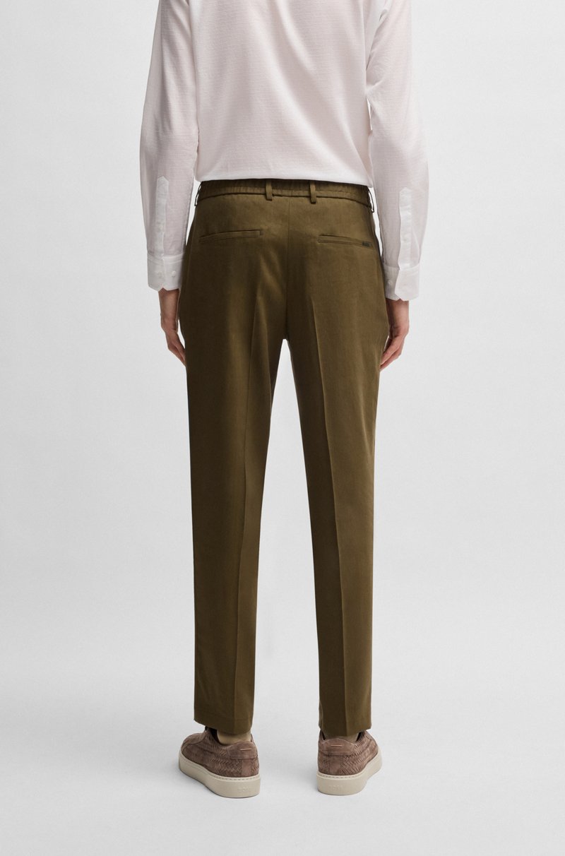 Hugo Boss Pantalones tapered fit en mezcla de lino Ofertas especiales