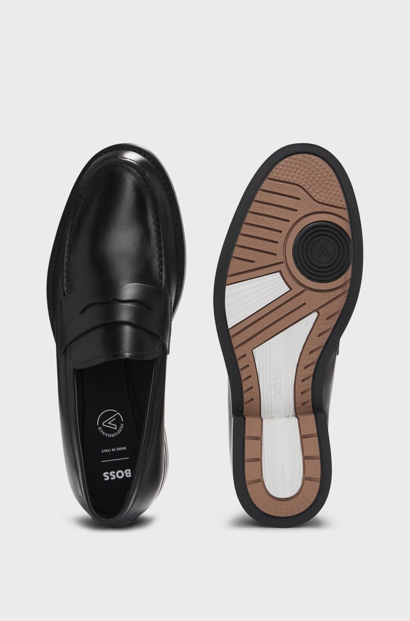 Hugo Boss Mocasines de antifaz slip-on Dressletic de piel Grandes ahorros