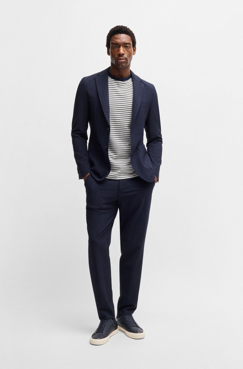 Hugo Boss Camiseta regular fit de algodón y lino Outlet