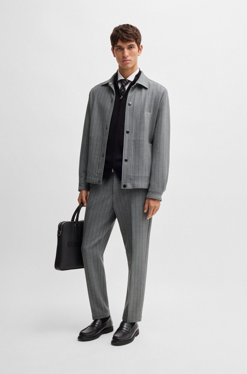 Hugo Boss Pantalones slim fit en tejido elástico con raya diplomática Outlet online