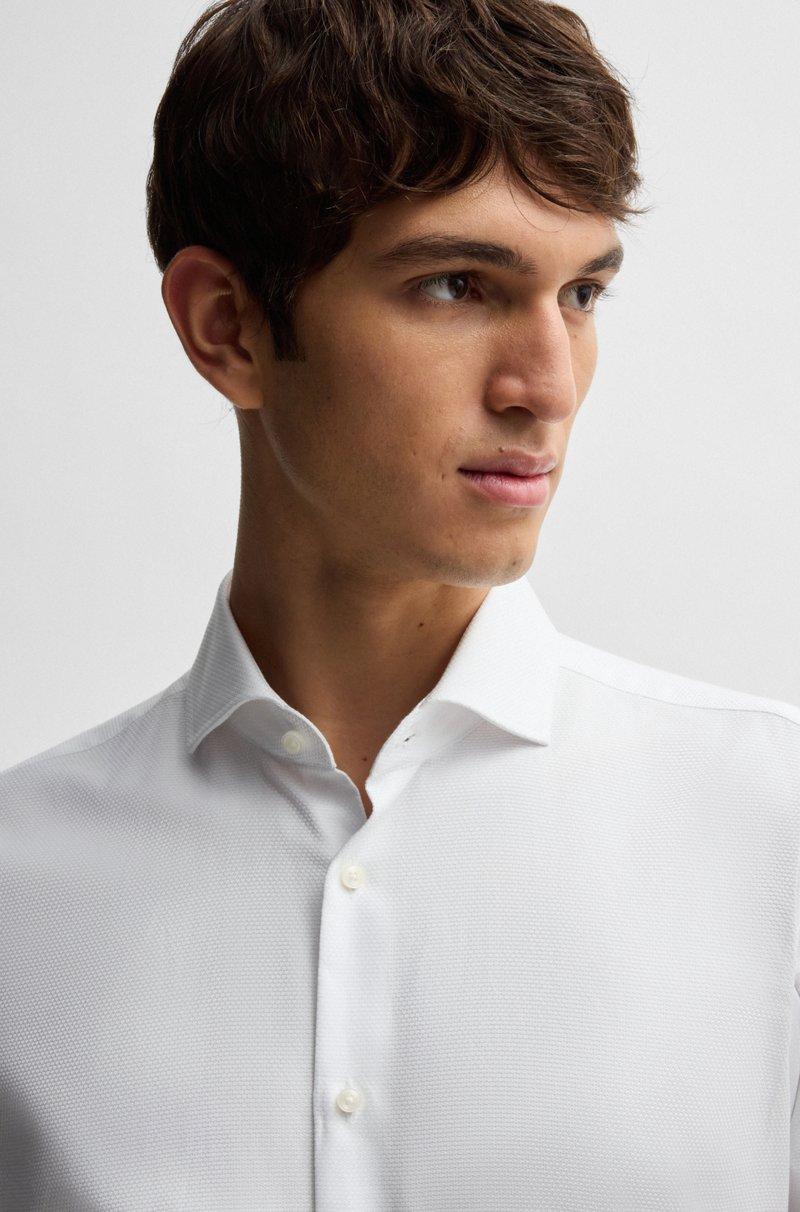 Hugo Boss Camisa regular fit de algodón estructurado Venta caliente
