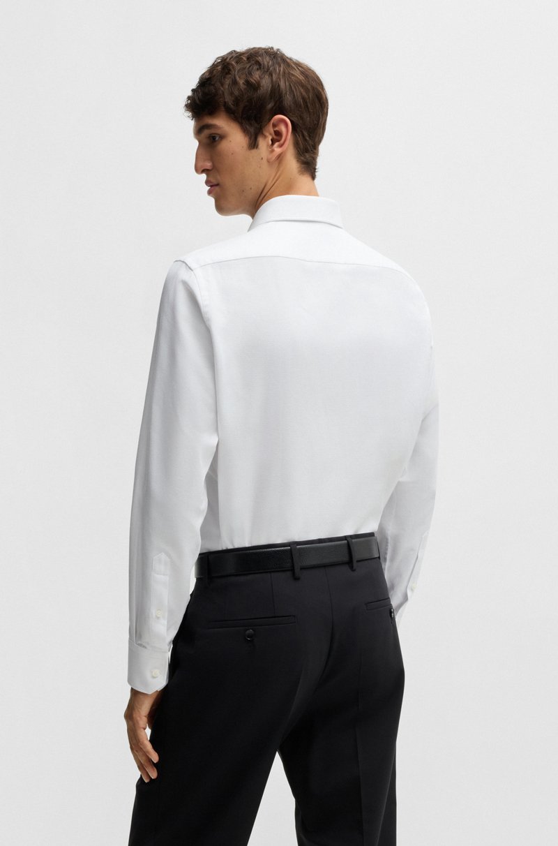 Hugo Boss Camisa regular fit de algodón estructurado Venta caliente