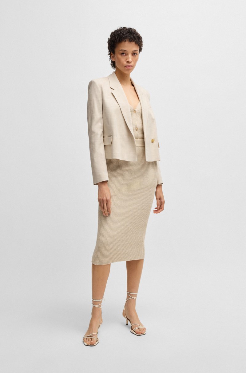 Hugo Boss Blazer regular fit en tejido elástico jaspeado Gran oferta