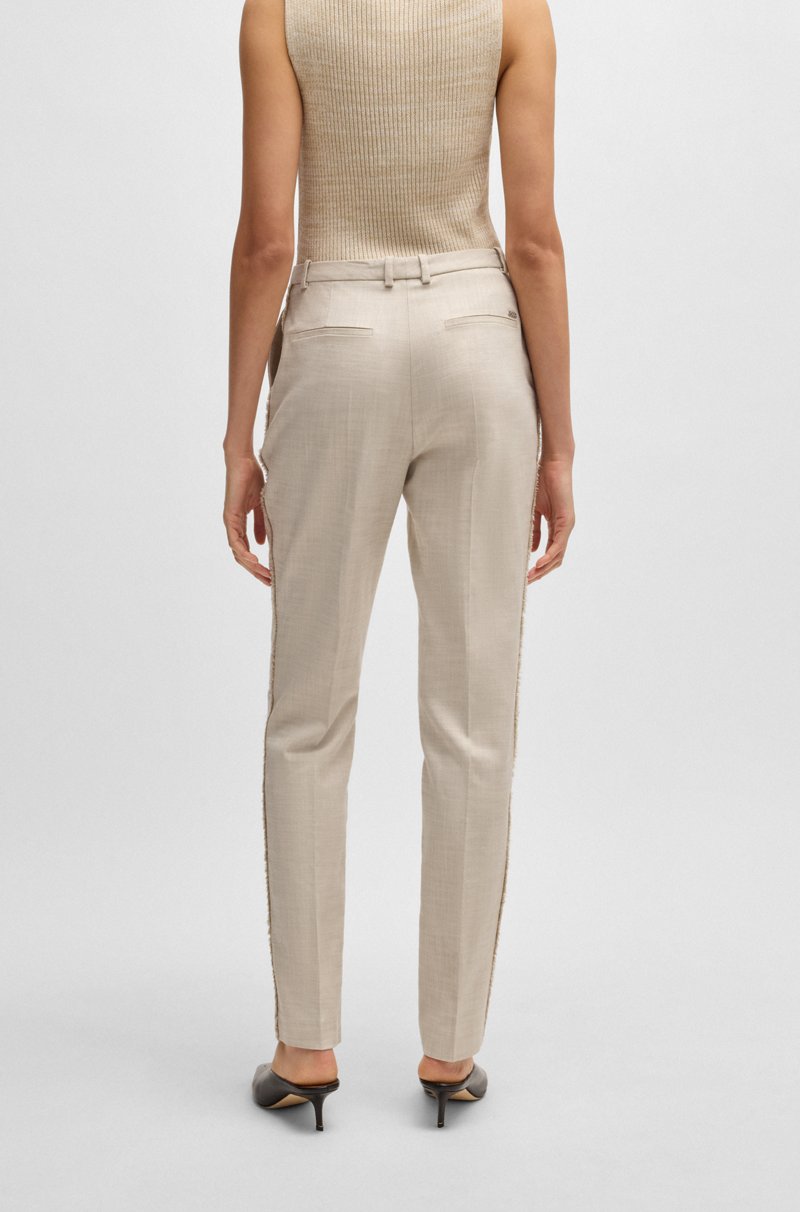 Hugo Boss Pantalones relaxed fit de tejido elástico jaspeado Rebajas baratas