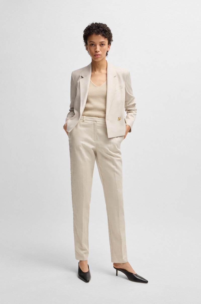 Hugo Boss Pantalones relaxed fit de tejido elástico jaspeado Rebajas baratas