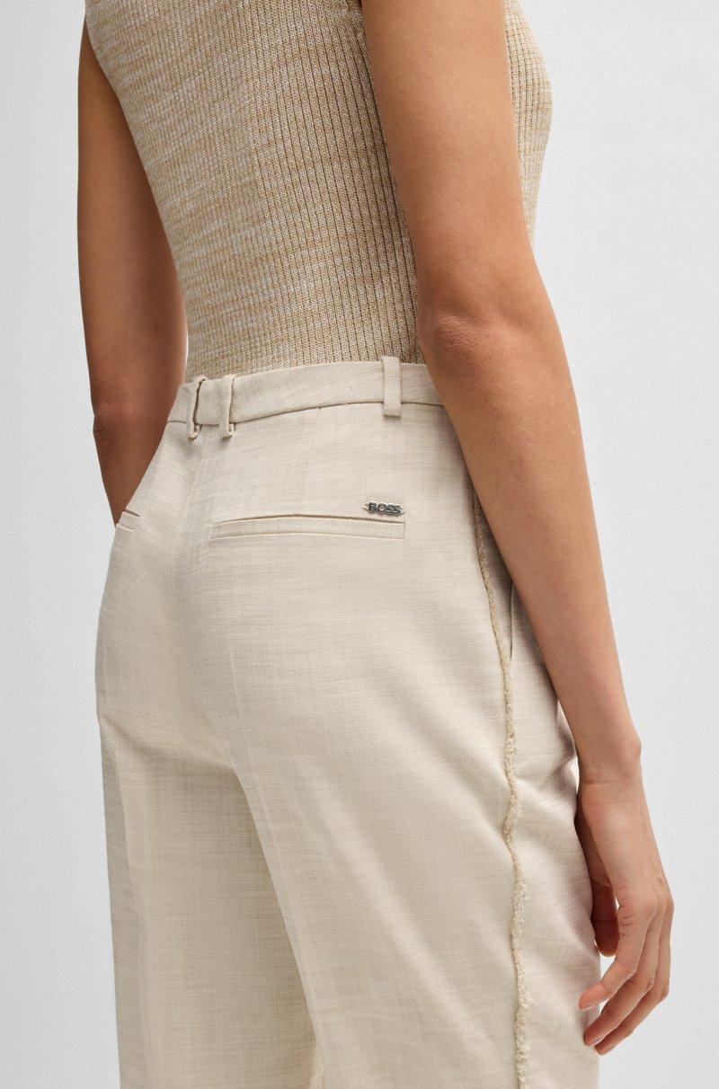Hugo Boss Pantalones relaxed fit de tejido elástico jaspeado Rebajas baratas