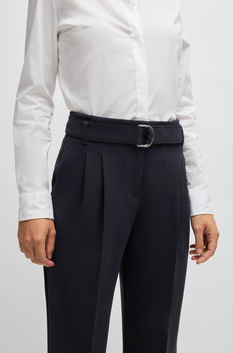 Hugo Boss Pantalones tobilleros regular fit en crepé resistente a las arrugas Mejor oferta