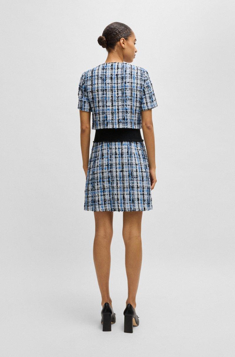 Hugo Boss Vestido de tweed multicolor con ribetes en contraste Rebajas online