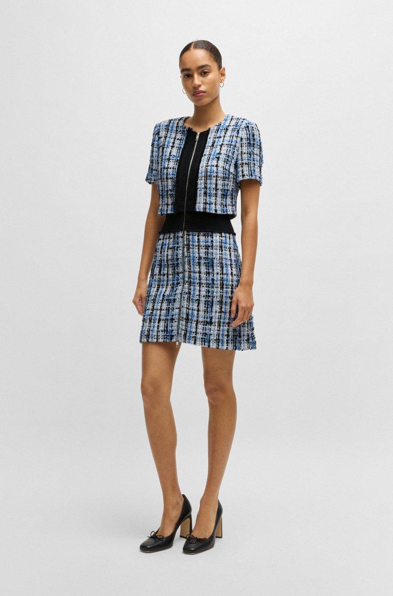 Hugo Boss Vestido de tweed multicolor con ribetes en contraste Rebajas online
