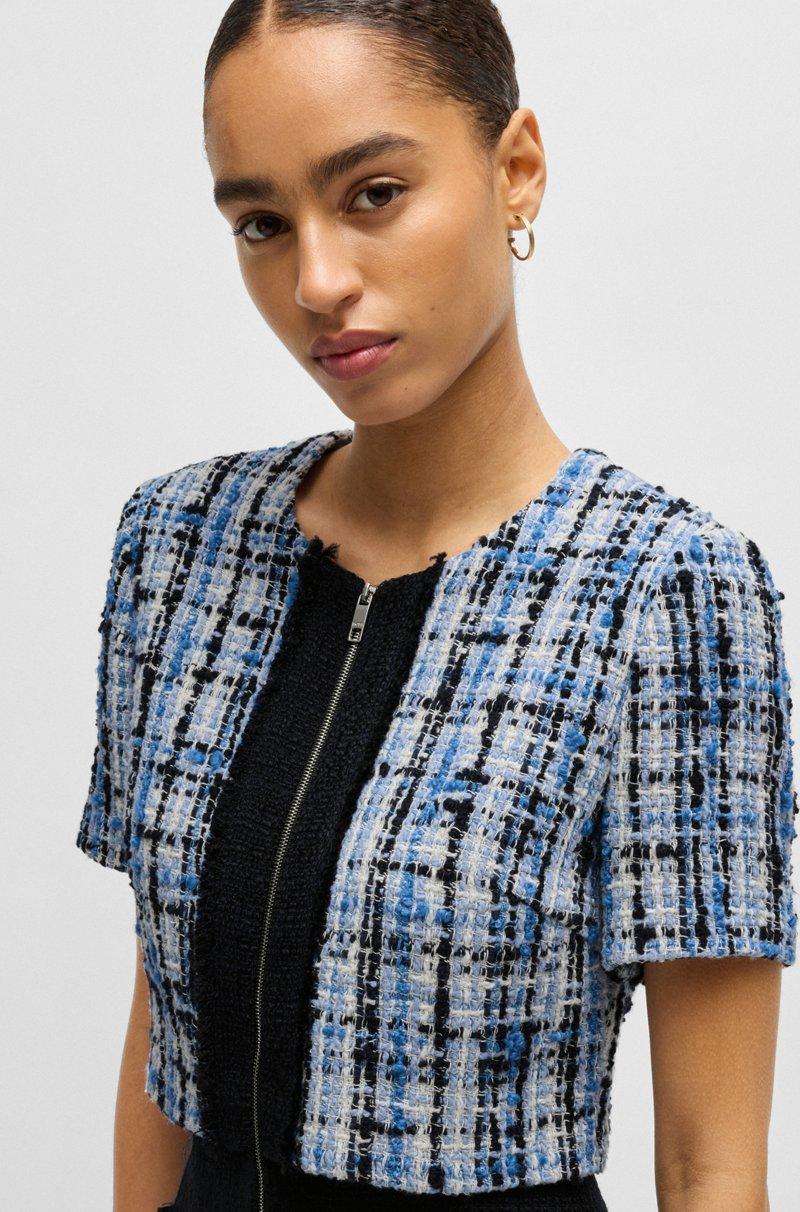 Hugo Boss Vestido de tweed multicolor con ribetes en contraste Rebajas online
