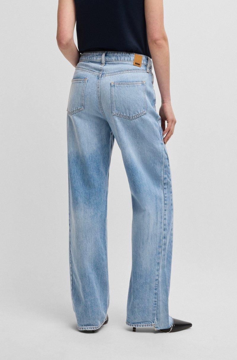 Hugo Boss Vaqueros de denim azul con pernera ancha y dobladillo escalonado ÚLTIMAS EDICIONES
