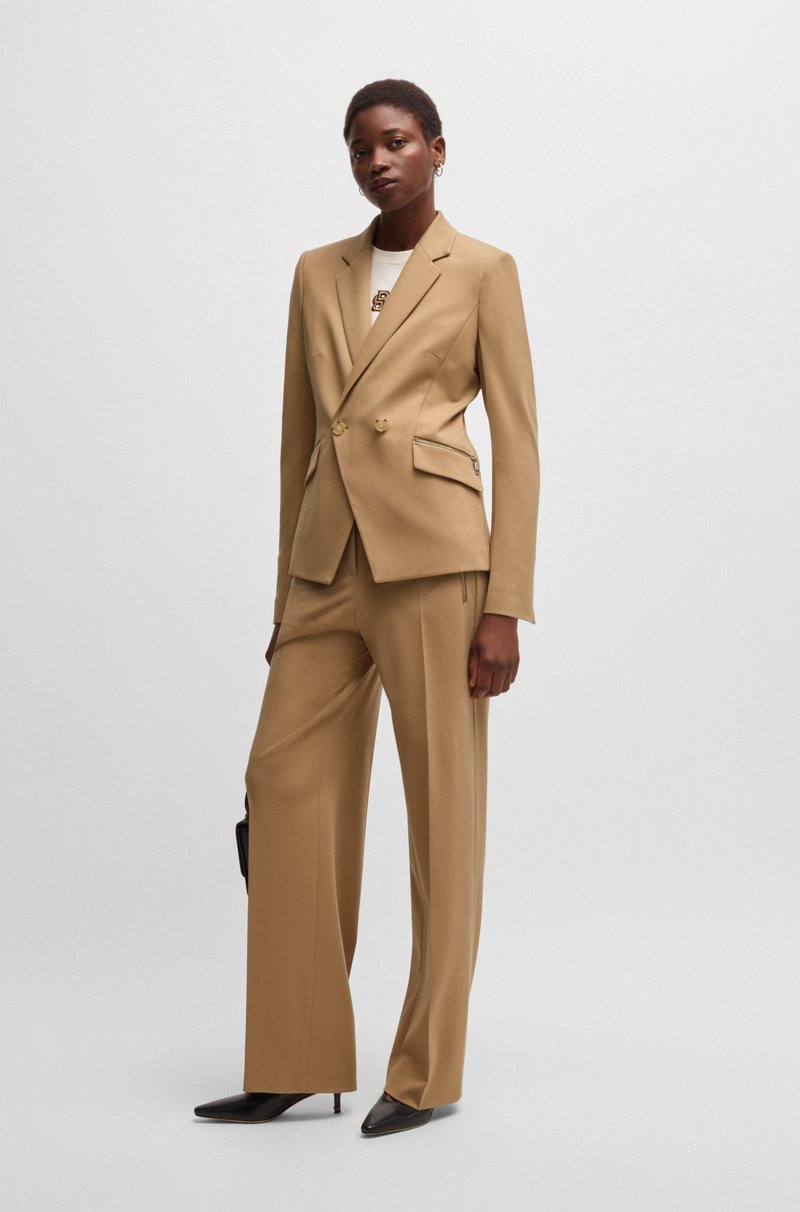 Hugo Boss Pantalones regular fit de tejido elástico con bolsillos con cremallera Precio de fábrica