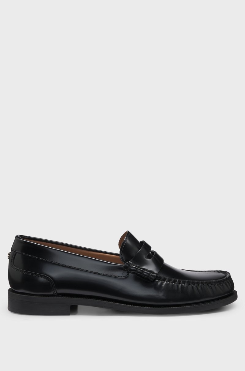 Hugo Boss Mocasines de piel cepillada con ribete de antifaz Promoción por tiempo limitado