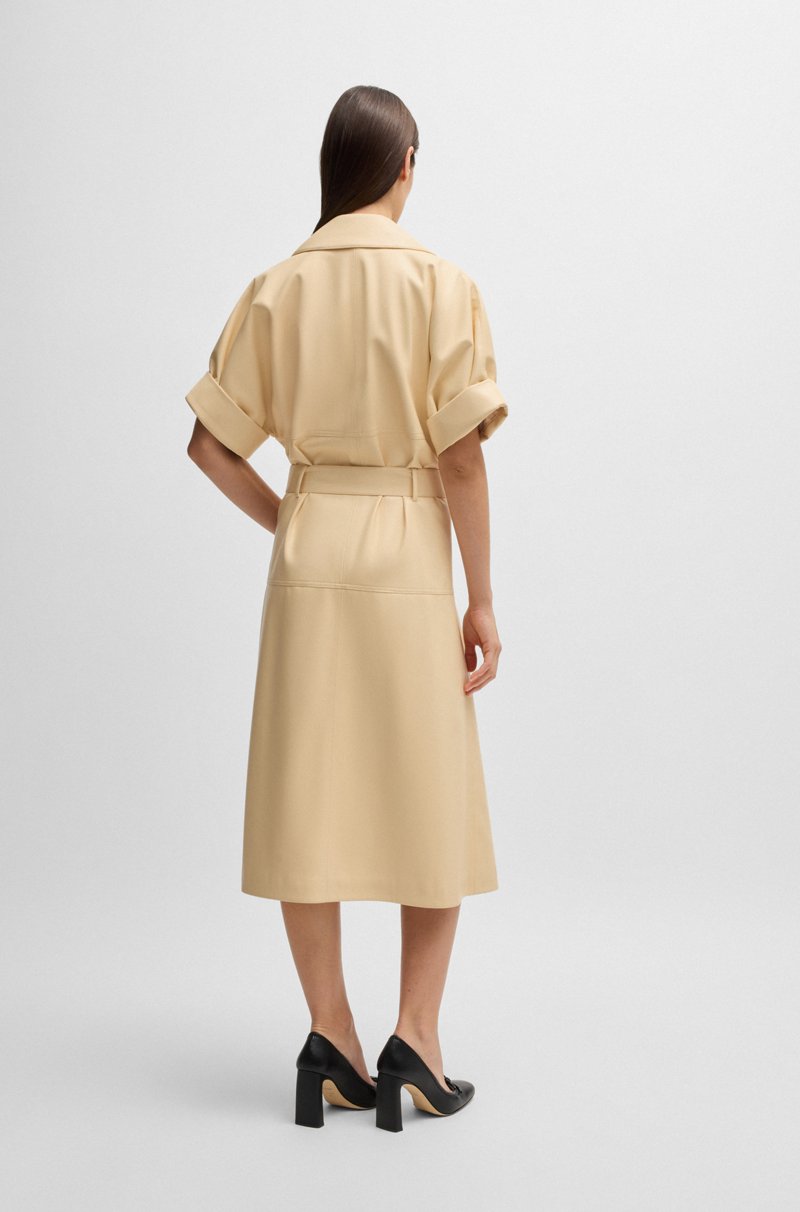 Hugo Boss Vestido relaxed fit estilo gabardina de piel sintética Solo hoy