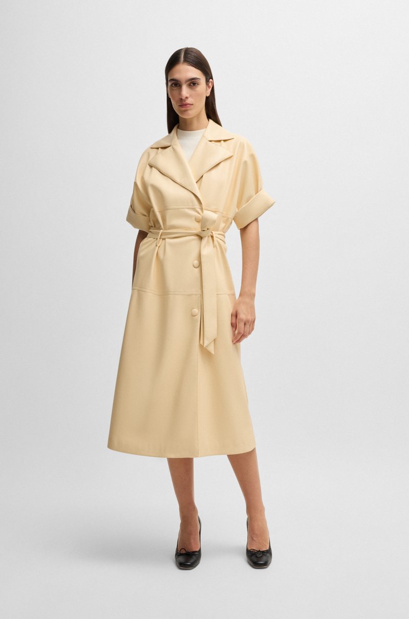 Hugo Boss Vestido relaxed fit estilo gabardina de piel sintética Solo hoy