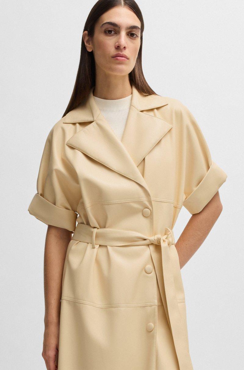 Hugo Boss Vestido relaxed fit estilo gabardina de piel sintética Solo hoy