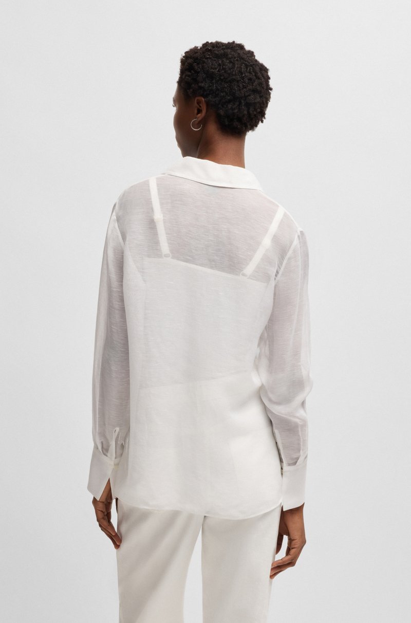 Hugo Boss Blusa de ramio con escote en pico y detalle en el cuello Solo queda un día