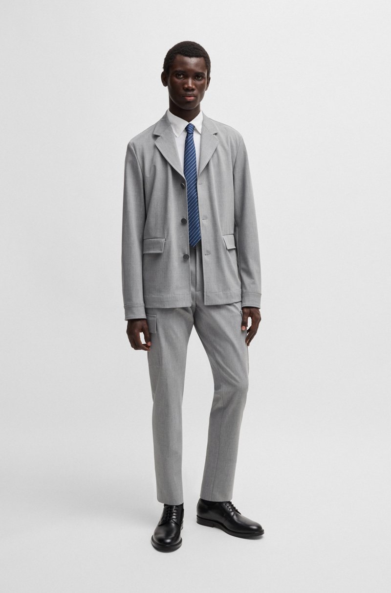 Hugo Boss Camisa regular fit de sarga elástica técnica Grandes descuentos