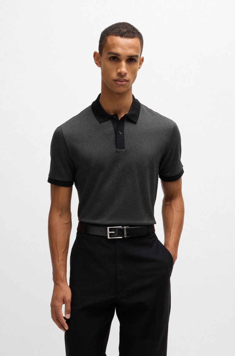 Hugo Boss Polo de algodón mercerizado con microestampado Liquidación