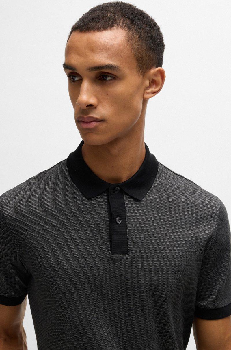 Hugo Boss Polo de algodón mercerizado con microestampado Liquidación