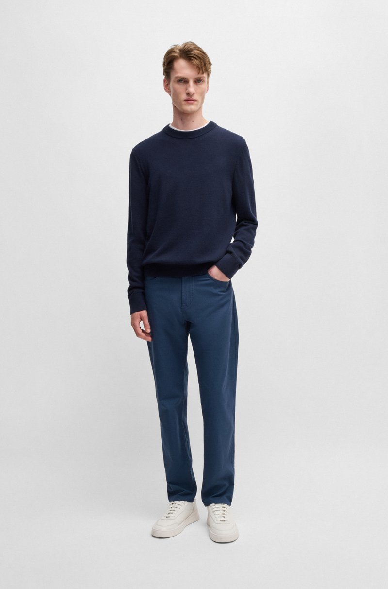 Hugo Boss Pantalones regular fit de tiro medio en dobby elástico Tienda de fábrica